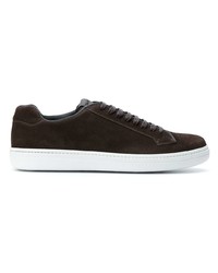 dunkelbraune Wildleder niedrige Sneakers von Church's