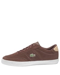 dunkelbraune Wildleder niedrige Sneakers von Lacoste