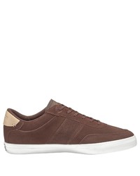 dunkelbraune Wildleder niedrige Sneakers von Lacoste