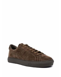 dunkelbraune Wildleder niedrige Sneakers von Moncler