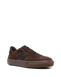 dunkelbraune Wildleder niedrige Sneakers von Tod's