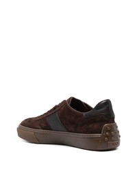 dunkelbraune Wildleder niedrige Sneakers von Tod's