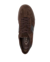 dunkelbraune Wildleder niedrige Sneakers von Tod's