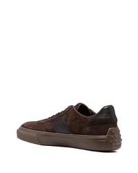 dunkelbraune Wildleder niedrige Sneakers von Tod's