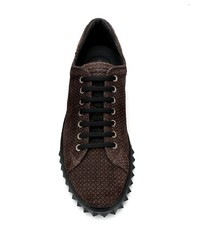 dunkelbraune Wildleder niedrige Sneakers von Salvatore Ferragamo