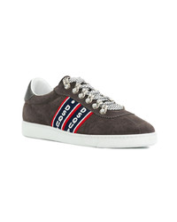 dunkelbraune Wildleder niedrige Sneakers von DSQUARED2