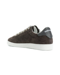 dunkelbraune Wildleder niedrige Sneakers von DSQUARED2