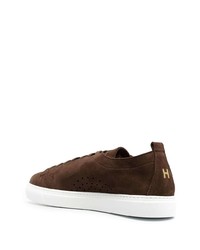 dunkelbraune Wildleder niedrige Sneakers von Henderson Baracco