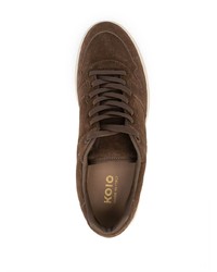 dunkelbraune Wildleder niedrige Sneakers von Koio