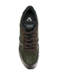 dunkelbraune Wildleder niedrige Sneakers von Tod's