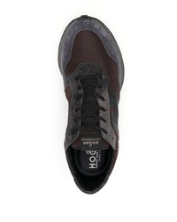 dunkelbraune Wildleder niedrige Sneakers von Hogan