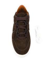 dunkelbraune Wildleder niedrige Sneakers von Ermenegildo Zegna XXX