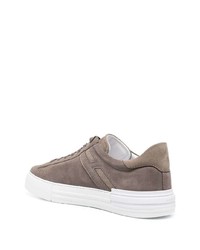 dunkelbraune Wildleder niedrige Sneakers von Hogan