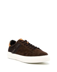 dunkelbraune Wildleder niedrige Sneakers von Hogan