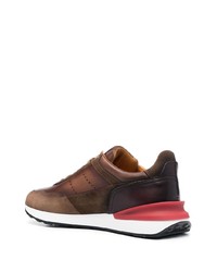 dunkelbraune Wildleder niedrige Sneakers von Magnanni