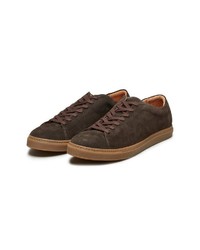 dunkelbraune Wildleder niedrige Sneakers von Selected Homme