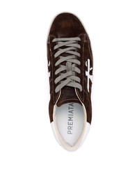 dunkelbraune Wildleder niedrige Sneakers von Premiata