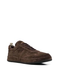 dunkelbraune Wildleder niedrige Sneakers von Officine Creative