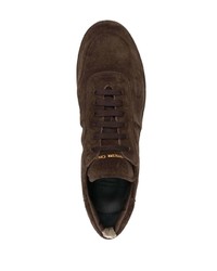 dunkelbraune Wildleder niedrige Sneakers von Officine Creative