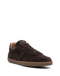 dunkelbraune Wildleder niedrige Sneakers von Tod's