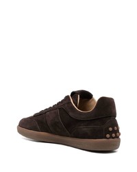 dunkelbraune Wildleder niedrige Sneakers von Tod's