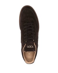 dunkelbraune Wildleder niedrige Sneakers von Tod's