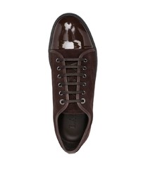 dunkelbraune Wildleder niedrige Sneakers von Lanvin