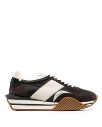 dunkelbraune Wildleder niedrige Sneakers von Tom Ford