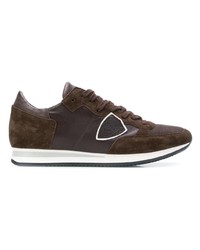 dunkelbraune Wildleder niedrige Sneakers von Philippe Model