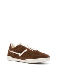 dunkelbraune Wildleder niedrige Sneakers von Tom Ford