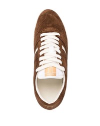 dunkelbraune Wildleder niedrige Sneakers von Tom Ford