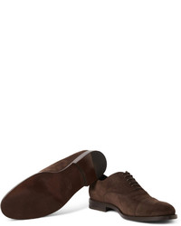 dunkelbraune Wildleder Oxford Schuhe von Tod's