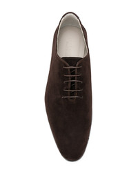 dunkelbraune Wildleder Oxford Schuhe von Kiton