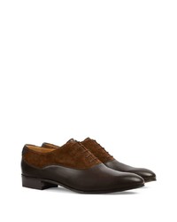 dunkelbraune Wildleder Oxford Schuhe von Gucci