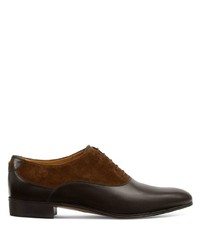 dunkelbraune Wildleder Oxford Schuhe von Gucci