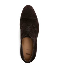 dunkelbraune Wildleder Oxford Schuhe von Hugo