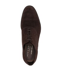 dunkelbraune Wildleder Oxford Schuhe von Henderson Baracco