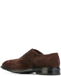 dunkelbraune Wildleder Oxford Schuhe von Salvatore Ferragamo