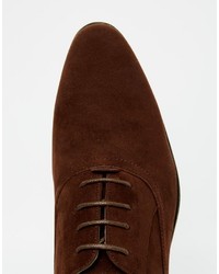 dunkelbraune Wildleder Oxford Schuhe von Asos
