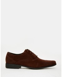 dunkelbraune Wildleder Oxford Schuhe von Asos