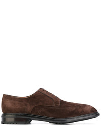 dunkelbraune Wildleder Oxford Schuhe von Salvatore Ferragamo