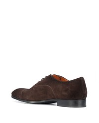 dunkelbraune Wildleder Oxford Schuhe von Santoni