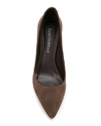 dunkelbraune Wildleder Pumps von Sarah Chofakian