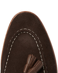 dunkelbraune Wildleder Slipper mit Quasten von Grenson