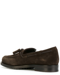 dunkelbraune Wildleder Slipper mit Quasten von Tod's