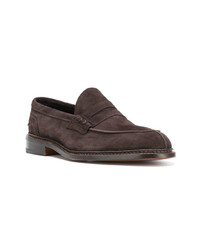 dunkelbraune Wildleder Slipper von Trickers