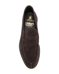 dunkelbraune Wildleder Slipper von Trickers