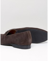 dunkelbraune Wildleder Slipper von Frank Wright