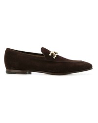 dunkelbraune Wildleder Slipper von Salvatore Ferragamo