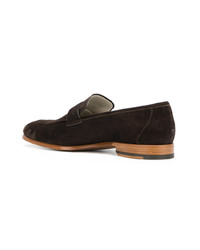 dunkelbraune Wildleder Slipper von Kiton